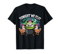 Ce Soir, Nous volons avec Funny Witchy Chickens Spooky Farm Halloween T-Shirt