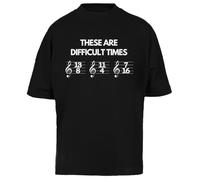Ce sont des Temps Difficiles T-Shirt Oversize Unisexe Noir Baggy Tee