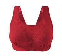 Ce soutien-gorge fin de grande taille est conçu pour les femmes. Il dispose d'une couverture de soutien-gorge sans anneau qui est confortable et respirant et a un dos athlétique pour les femmes, Rouge