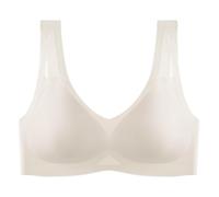 Ce soutien-gorge fin sans couture en latex est conçu pour les gros seins de petites choses. Il dispose d'un fronçage sur le dessus, d'une rétraction latérale et d'un soutien-gorge de sport style gilet
