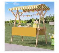 Ce Stand de marché Pliable et Portable en Bois est idéal pour Les vendeurs ambulants, Les marchés de producteurs et Autres marchés. Facile à Installer, il Offre Un Espace d'exposition pratiq