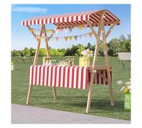 Ce Stand de marché Portable en Bois, Pliable et Facile à Monter, est idéal pour Les vendeurs ambulants de Nourriture de Rue. Il Offre Un Espace de Vente Durable et Facile à Transporter.
