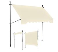 Ce Store banne rétractable Manuel de 4 x 1,2 m est idéal pour l'extérieur et Offre Un abri Solaire pour terrasse. Réglable, il est fourni avec Un Poteau de Support et Une Toile résistante au