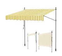 Ce Store banne rétractable Manuel de 4 x 1,2 m est idéal pour l'extérieur et Offre Un abri Solaire pour terrasse. Réglable, il est fourni avec Un Poteau de Support et Une Toile résistante au