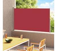 Ce Store latéral rétractable pour terrasse de 180 x 300 cm, Rouge, Offre Une Protection Solaire extérieure, Un Coupe-Vent, Une Protection Contre Le Vent et Les UV, et est réglable pour Les j