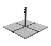 Ce Support de Parasol en Granit Gris carré de 25 kg est idéal pour la terrasse et Le Jardin. Robuste et Stable, il Vous protège efficacement du Soleil.