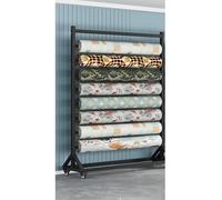 Ce Support de Rangement Robuste pour Rouleaux de Tissu, avec Barres réglables et Mobile, est idéal pour Les Films pour vitres de Voiture et Le Papier Peint. Il Comprend 8 Barres de 180 cm de