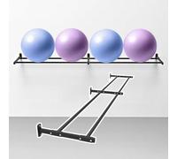 Ce Support Mural réglable pour Ballons de Yoga et d'exercice, en métal, Convient aux Ballons de stabilité Slam Medicine Balls de différentes Tailles et Offre Un Rangement Peu encombrant pour