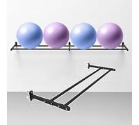 Ce Support Mural réglable pour Ballons de Yoga et d'exercice, en métal, Convient aux Ballons de stabilité Slam Medicine Balls de différentes Tailles et Offre Un Rangement Peu encombrant pour