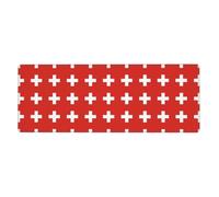 Ce tapis de clavier et de souris drapeau suisse, 30,5 x 80 cm, est conçu pour les ordinateurs, les consoles, les bureaux, et est également adapté pour les jeux et les études.