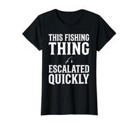 Ce Truc de pêche a Rapidement augmenté drôle pêcheur T-Shirt Graphique avec Valeur, Femme, Noir, M