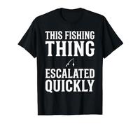 Ce Truc de pêche a Rapidement augmenté drôle pêcheur T-Shirt Graphique avec Valeur, Homme, Noir, XL
