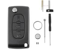 CE0523 Coque de clé de voiture à 3 boutons pour Citroën Berlingo B9 avec batterie VA2 Lame CR1620 Outil de retrait de broches