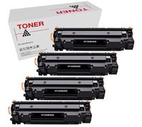 CE285A Lot de 4 cartouches de toner compatibles avec HP CE285A / CE278A / CB435A / CB436A (85A/78A/35A/36A)