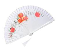 CeaBulo Éventail traditionnel espagnol double face en soie avec décorations florales élégantes, fournitures de fête, danse espagnole