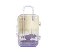 CeaBulo Sac de rangement en forme de valise pour femme - Petite carte - Accessoires pour poupées - Valise miniature à roulettes de voyage, blanc, S