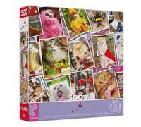 Ceaco - Avanti - Collage de chatons cranky - Puzzle de 500 pièces pour adultes - Puzzle stimulant parfait pour les soirées de jeu - Taille finie : 63,5 x 48,3 cm