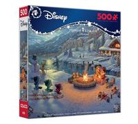 Ceaco - Disney - Thomas Kinkade - Mickey et Minnie Lodge de Noël - Puzzle de 500 pièces pour adultes - Difficile et parfait pour les soirées de jeu - Puzzle fini taille 54 x 38 cm