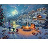 Ceaco - Thomas Kinkade - Disney Dreams Collection - Vacances - Lodge de Noël Mickey et Minnie - Puzzle de 1000 pièces