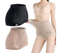 CEAeis Pantalon Gainant Taille Haute en Soie glacée Liquide sans Couture, Culotte Gainante en Soie glacée pour Femme (2PCS-A,M)