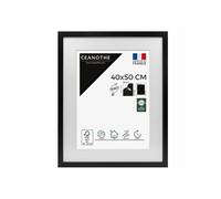 Ceanothe Cadre Photo 40x50 cm en Bois FSC Noir Passe-partout 30x40 cm - Convient au A3 Design Effet Caisse Collection MILAN Verre acrylique Incassable Fabriqué en France