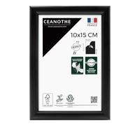Ceanothe Cadre Photo 10x15 cm en Bois Noir, Pour Exposition et Idéal pour Photo Souvenir et A6, posters, affiches, puzzles. Collection Essentiel Verre acrylique Incassable Fabriqué en France