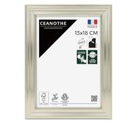 Ceanothe Cadre Photo 13x18 cm Blanc doré pour Diplome Souvenirs Convient au A6 et Carte Postale de la Collection Julia Verre acrylique Incassable- Fabriqué en France