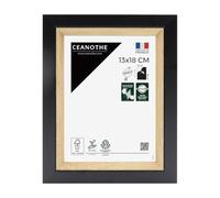 Cadre photo Actual bois noir 13x18 cm CEANOTHE en résine recyclée Verre acrylique Incassable - Fabriqué en France Bois