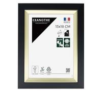 Cadre photo Actual noir doré 13x18 cm CEANOTHE en résine recyclée Verre acrylique Incassable - Fabriqué en France Doré