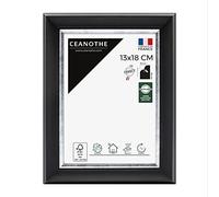Ceanothe Cadre Photo 13x18 cm Noir Finition Argent Convient au A6 et Carte Postale Style Baroque Elegant Noble Collection Pandore en Bois FSC Verre Acrylique Incassable Fabriqué en France