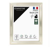 Ceanothe Cadre Photo 18x24 cm Blanc doré pour Diplome Souvenirs Convient au A5 de la Collection Julia Verre Acrylique Incassable- Fabriqué en France