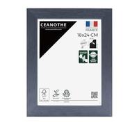 Ceanothe Cadre Photo 18x24 cm Bleu Bois FSC Décoratif ConvientA5 Collection Karma Verre acrylique Incassable Fabriqué en France