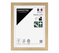 Ceanothe Cadre Photo 18x24 cm Brut et Blanc Convient au A5 Baguettes avec finition intérieure de la Collection Actual Verre acrylique Incassable Fabriqué en France