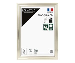 Ceanothe Cadre Photo 20x30 cm/A4 Blanc doré pour Diplome Souvenirs Convient au A4 de la Collection Julia Verre acrylique Incassable- Fabriqué en France
