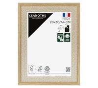 Ceanothe Cadre Photo 20x30 cm/A4 Bois et Cannage Souvenir Voyage Décoration - Convient au A4 de la Collection Palma - Verre acrylique Incassable - Fabriqué en France