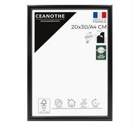Ceanothe Cadre Photo 20x30 cm/A4 en Bois Noir, Pour Exposition et Idéal pour Photo Document et A4, Collection Essentiel Verre acrylique Incassable Fabriqué en France