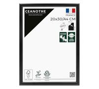 Ceanothe Cadre Photo 20x30 cm/A4 en Bois Noir, Pour Exposition et Idéal pour Photo Document et A4, posters, affiches, puzzles. Collection Essentiel Verre acrylique Incassable Fabriqué en France