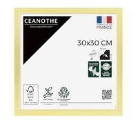Ceanothe Cadre Photo Doré 30X30 cm - Moderne et Elégant - Convient au A4 - Format Résistant 30X30 cm - Verre acrylique Incassable Recyclé - Fabriqué en France