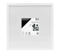 Cadre photo Wild blanc 30x30 cm avec passe-partout 13x13 cm CEANOTHE en résine recyclée Verre acrylique Incassable - Fabriqué en France Blanc