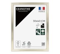 Ceanothe Cadre Photo 30x40 cm Blanc doré pour Diplome Souvenirs Convient au A4 de la Collection Julia Verre Acrylique Incassable- Fabriqué en France