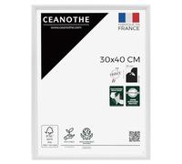 Ceanothe Cadre Photo 30x40 cm en Bois Blanc, Pour Exposition et Idéal pour Affiche et A4, posters, affiches, puzzles. Collection Essentiel Verre acrylique Incassable Fabriqué en France
