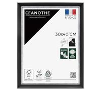 Ceanothe Cadre Photo 30x40 cm Noir Finition Argent Convient au A4 Style Baroque Elegant Noble Collection Pandore en Bois FSC Verre acrylique Incassable Fabriqué en France