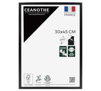 Ceanothe Cadre Photo 30x45 cm en Bois Noir, Pour Exposition et Idéal pour Photos Mariage A4, posters, affiches, puzzles. Collection Essentiel Verre acrylique Incassable Fabriqué en France