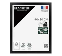 Ceanothe Cadre Photo 40x50 cm en Bois Noir Convient au A3 de la Collection Design Eternel Verre acrylique Incassable - Fabriqué en France