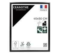 Ceanothe Cadre Photo 40x50 cm en Bois Noir, Pour Exposition et Idéal pour Décoration Murale et A3, posters, affiches, puzzles. Collection Essentiel Verre acrylique Incassable Fabriqué en France