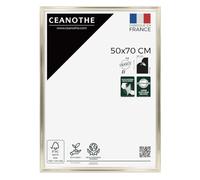 Ceanothe Cadre Photo 50x70 cm Blanc doré pour Diplome Souvenirs Convient au A2 et Affiche Poster de la Collection Julia Verre acrylique Incassable- Fabriqué en France