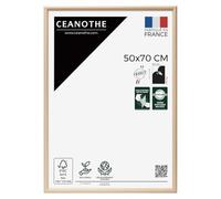 Ceanothe Cadre Photo 50x70 cm Bois Clair Naturel, Pour Exposition et Idéal pour A2 et Affiche Poster, Collection Essentiel Verre acrylique Incassable Fabriqué en France