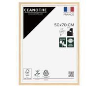 Cadre photo Actual bois blanc 50x70 cm CEANOTHE en résine recyclée Verre acrylique Incassable - Fabriqué en France Blanc