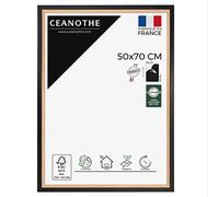 Ceanothe Cadre Photo 50x70 cm Noir et Bois Convient au A2 et Affiche Poster Baguettes avec Finition intérieure de la Collection Actual Verre Acrylique Incassable Fabriqué en France