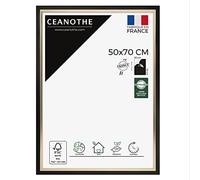 Ceanothe Cadre Photo 50x70 cm Noir et Doré Convient au A2 et Affiche Poster Baguettes avec finition intérieure de la Collection Actual Verre acrylique Incassable Fabriqué en France